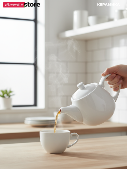 Чайник заварочный керамический 1000 мл. с глазурованным покрытием