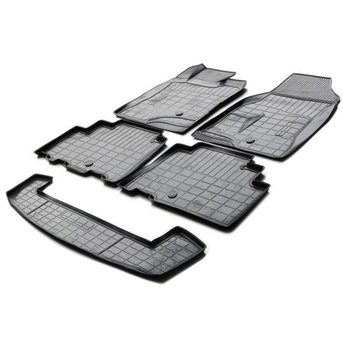 Коврики в салон и багажник автомобиля (комплект) Rival для Chevrolet Captiva I поколение рестайлинг (7 мест) 2011-2016, полиуретан, с крепежом, 5 частей, K11007004-1