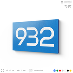 Номер на дверь 932, табличка на дверь для офиса, квартиры, кабинета, аудитории, склада, голубая 120х70 мм, Айдентика Технолоджи