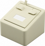 Подставка для серег/кубик наклонный/выним.вкладыш/2 язычка/прорезь/окошко/петелька/Н-40 мм.