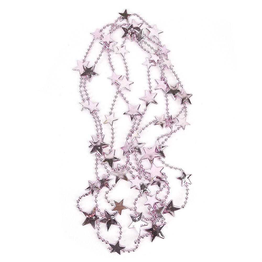 Украшение новогоднее "Бусы/Звезда" l=260см. (3вида) (пластик) (упаковочный пакет с хедером)