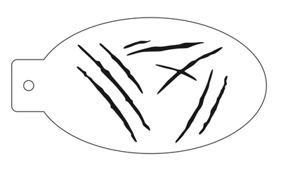 Трафарет для аквагрима овальный "Царапины" 7 на 13 см