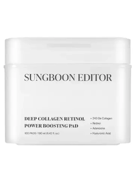 Sungboon Editor Обновляющие пэды с коллагеном и ретинолом Deep Collagen Retinol Power Boosting Pad 100 шт