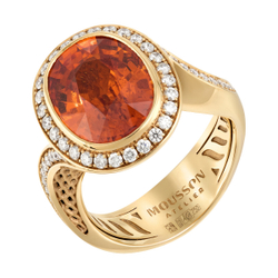 Кольцо со Спессартином и Бриллиантами, R0144-2/3