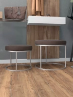 Комплект круглых банкеток - СКОР - коричневое на серебре