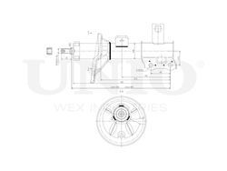 Амортизатор газовый передней подвески правый UNIO SAB-10323