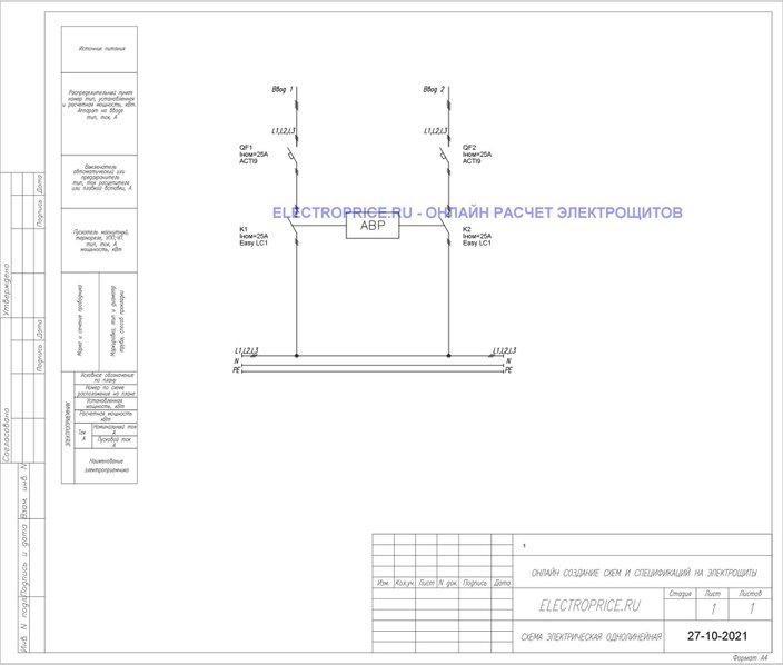 Щит АВР 25А 2 ввода IP54 без секционного автомата Schneider Electric