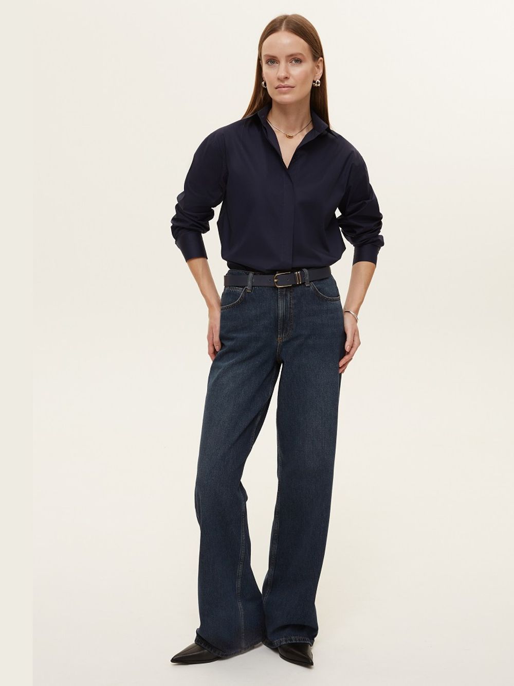 Рубашка Хельсинки чернильно-синий хлопок