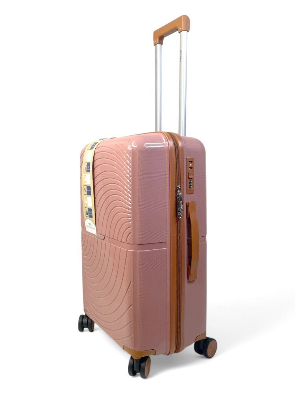 Средний чемодан Bon-Voyage PP Wave, Пудровый, M