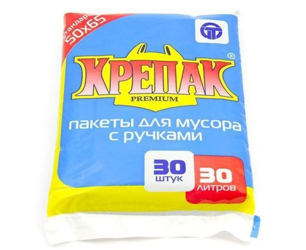 Крепак Мешки для мусора 30 л, 11мкм, 30 шт