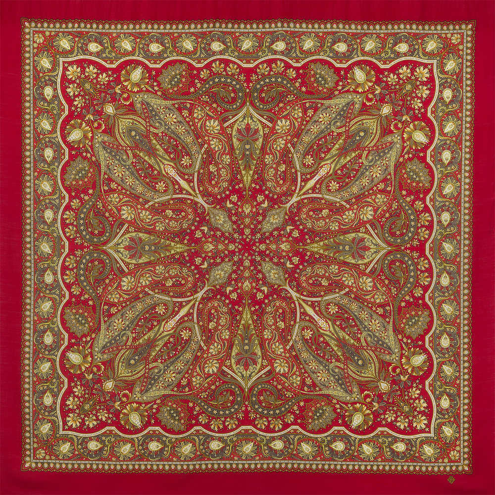 Павловопосадский платок Имбирь 1496-5