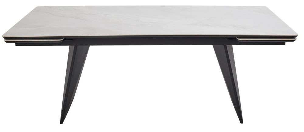 Стол М-City DISAUR Шерл 200 Оникс (Crystal Onix Bianco), керамика, Черный каркас