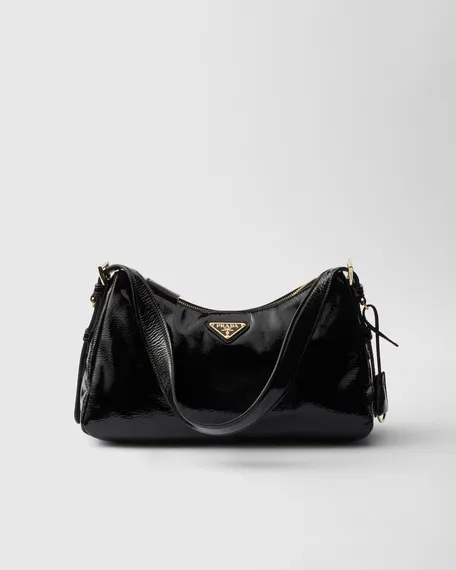 Сумка Prada Aimee черная, лаковая