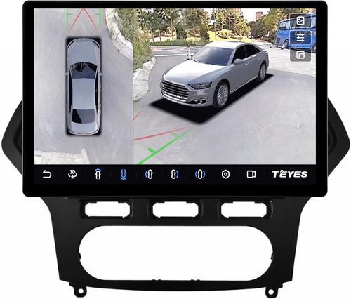 Магнитола для Ford Mondeo 4 2007-2010 (рамка чёрная) - Teyes CC3-2K-360 монитор 13" 2K QLED на Android 10, Быстрая, CarPlay, 4G SIM-слот, 4 камеры в комплекте