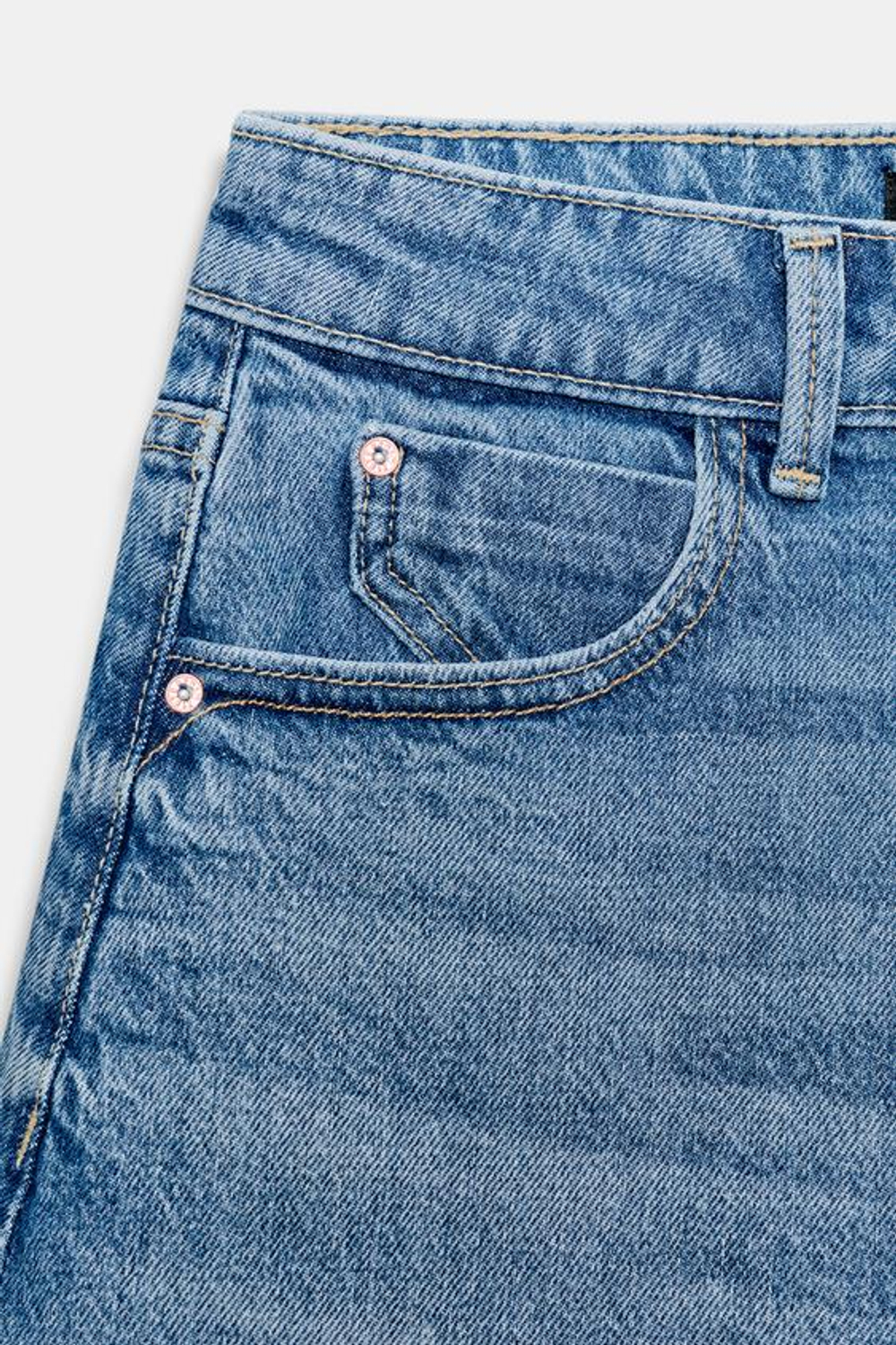 ZARA ШОРТЫ Z1975 MOM FIT, ВЫЦВЕТШИЙ СИНИЙ