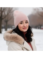 шапка ангора зимняя пушистая вязаная модная