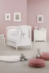 Детская кроватка на колесах Erbesi Dudu White/Rosa