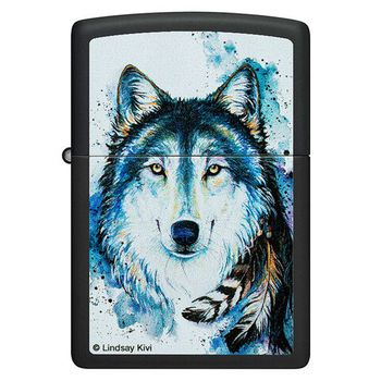 Зажигалка Zippo Feed the Good Wolf с покрытием Black Matte (48936)