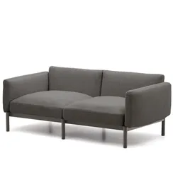 Sorells 2-местный модульный садовый диван из алюминия с серой отделкой