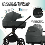 Коляска 2в1 Stella Plus Therma Dark Grey