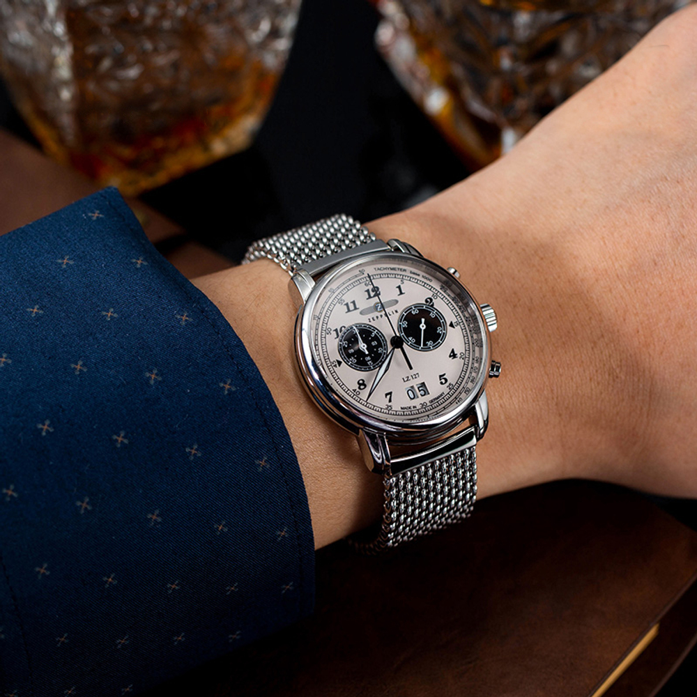 ZEPPELIN Piaget Collection Quartz Movement Men"s Watches Watch 40 White Dial Steel Strap