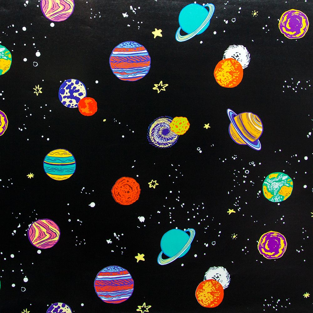 Упаковочная бумага (0,7*1 м) Парад планет, 1 шт.