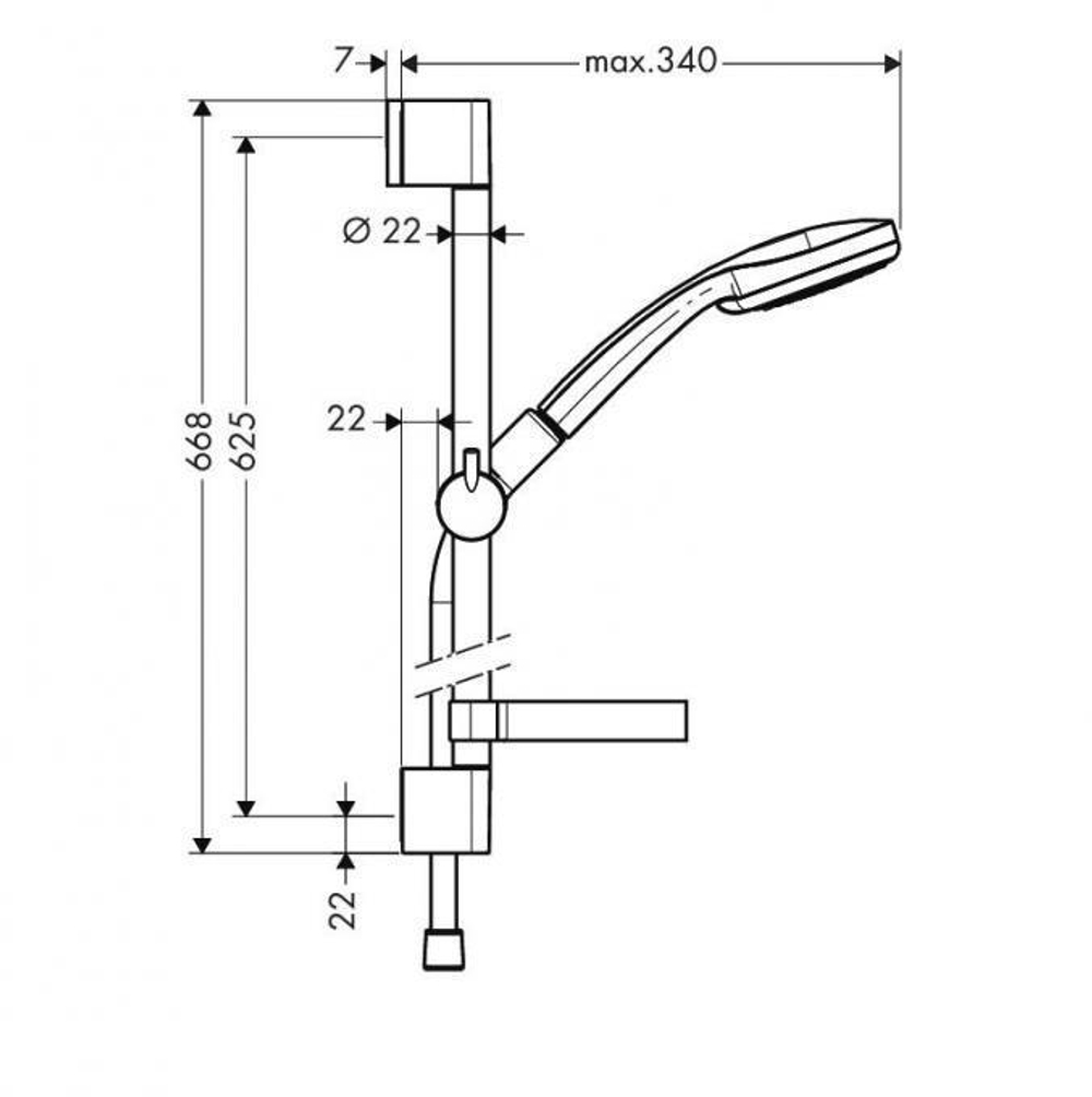 Душевой набор Hansgrohe Croma 100 Vario 27772000 Unica'C