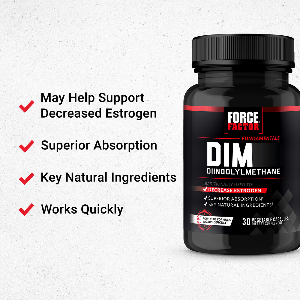 Force Factor, Fundamentals, DIM, дииндолилметан, 30 вегетарианских капсул