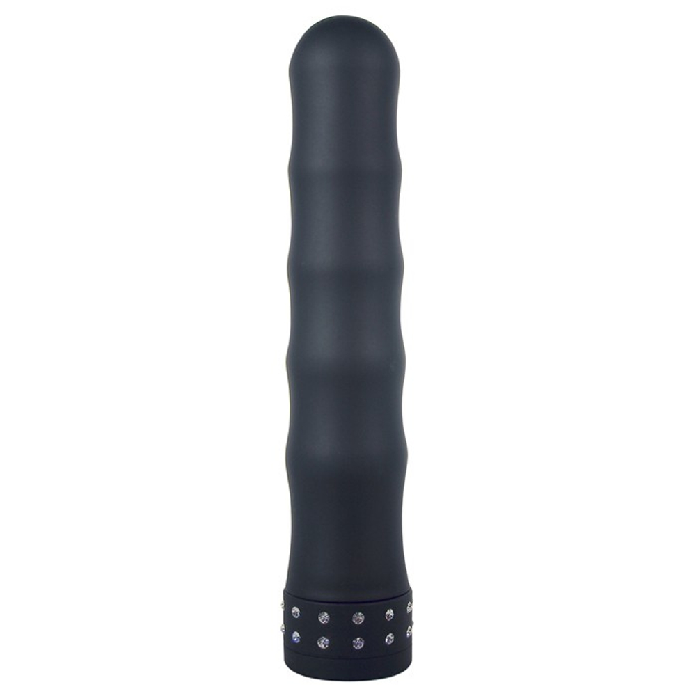 Чёрный волнистый вибратор Jewel Joy-Stick Vibrator Black - 18 см. (Цвет: черный)
