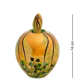 Народные промыслы МР-16/34-A Шкатулка-яблоко «Альфонс Муха - Драгоценные камнию. Топаз»