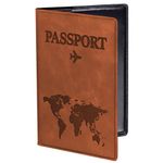 Обложка для паспорта "Passport Map", мягкая экокожа, коричневая, STAFF, 238876