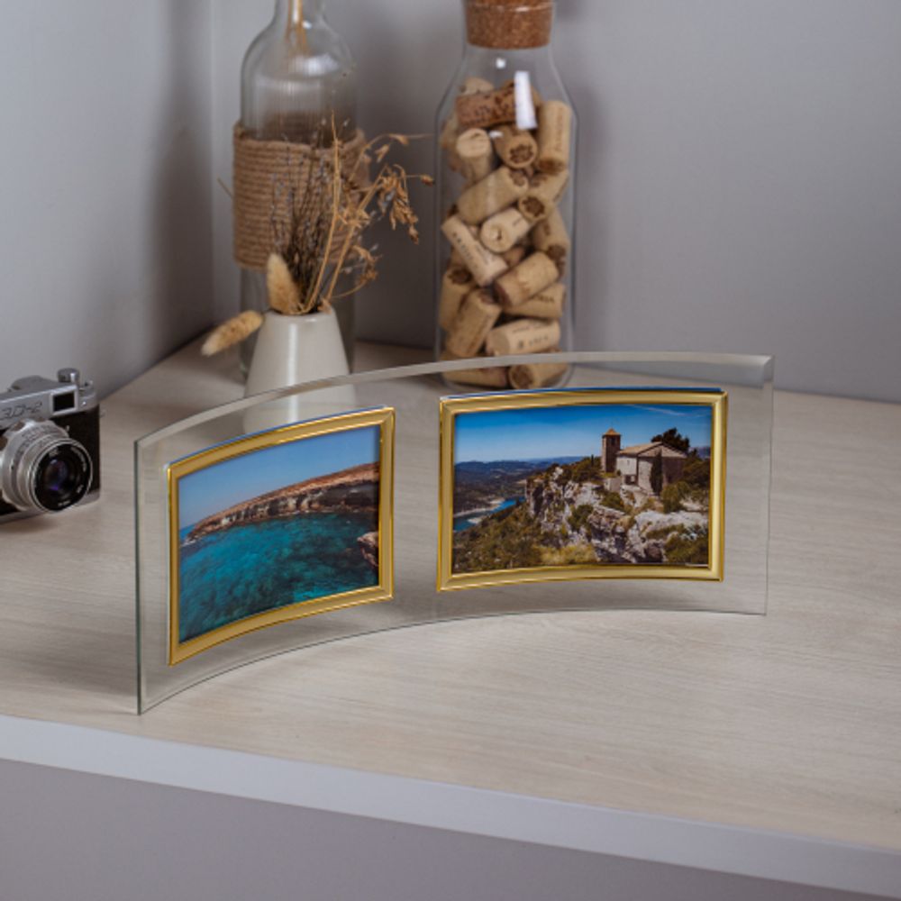 GT 214/-G горизонтальная гнутая двойная , золото 10х15 | GT