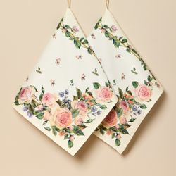 НАБОР ПОЛОТЕНЕЦ ИЗ 2-Х ШТ "ВИНТАЖ"40Х60 СМ ,КРЕМОВЫЙ, 100% ХЛОПОК,ТВИЛ