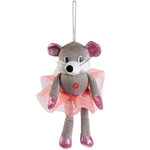 Игрушка мягкая Мышка с бусами 17см муз. чип в пакет (Мульти-Пульти)