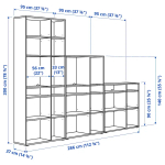 Комбинация для хранения - VIHALS  IKEA/ ВИХАЛС ИКЕА, 286х37х200 см, серый