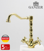 15022-E Смеситель двухвент для кухни ЗОЛОТО GANZER (10/1шт)