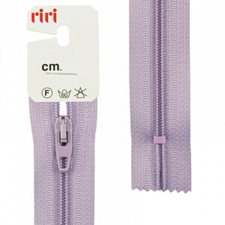 Молния пластиковая брючная неразъемная (Riri, пластик, Лавандовая тесьма 126556, 18)