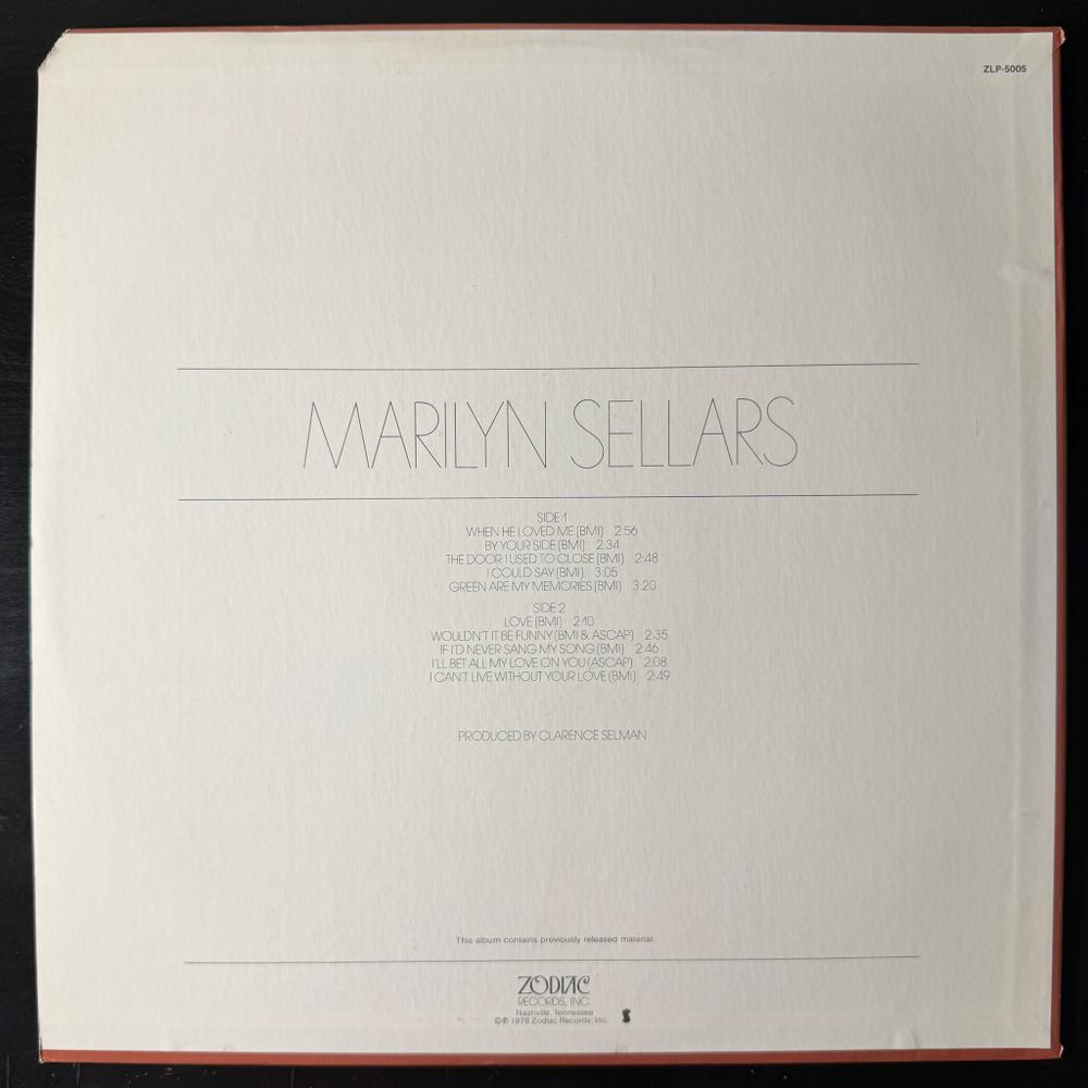 Marilyn Sellars ‎– Marilyn (США 1976г.)