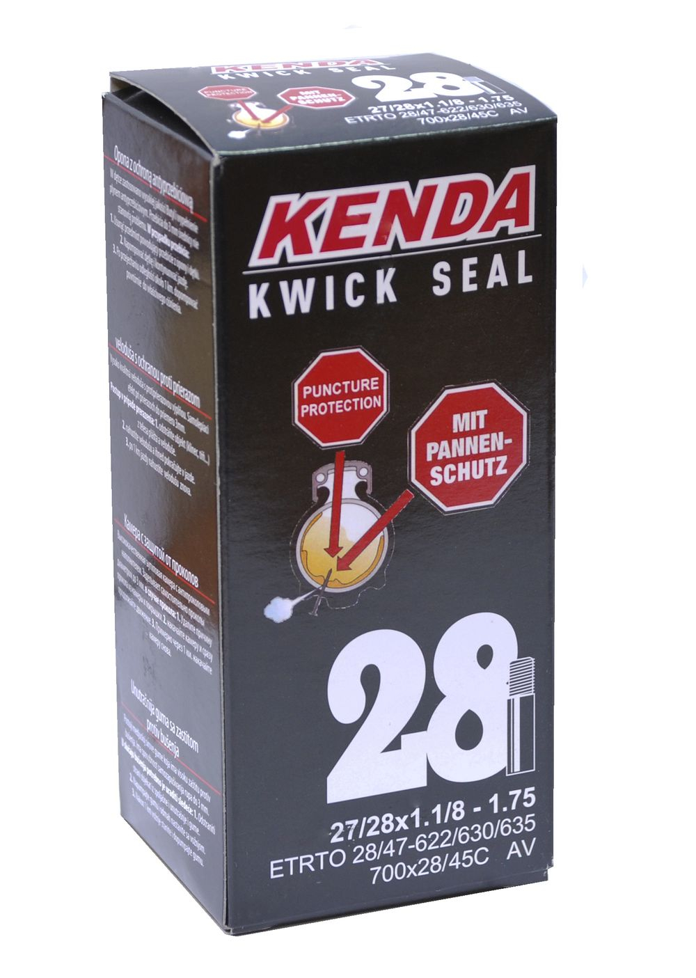 Камера антипрокольная с герм 28" авто ниппель (700х28/45С) KWICK SEAL KENDA