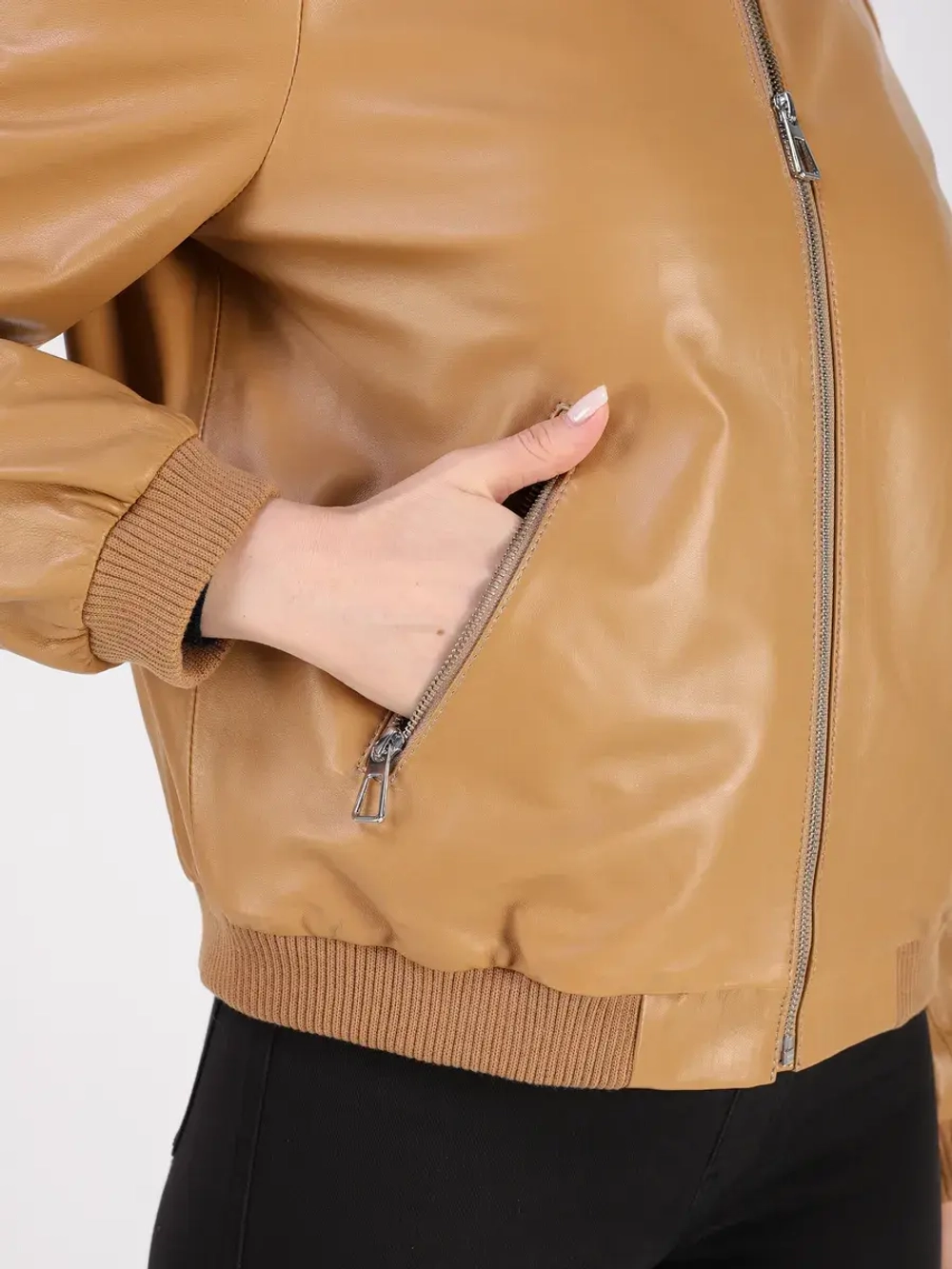 Кожаная куртка демисезонная Турция бомбер