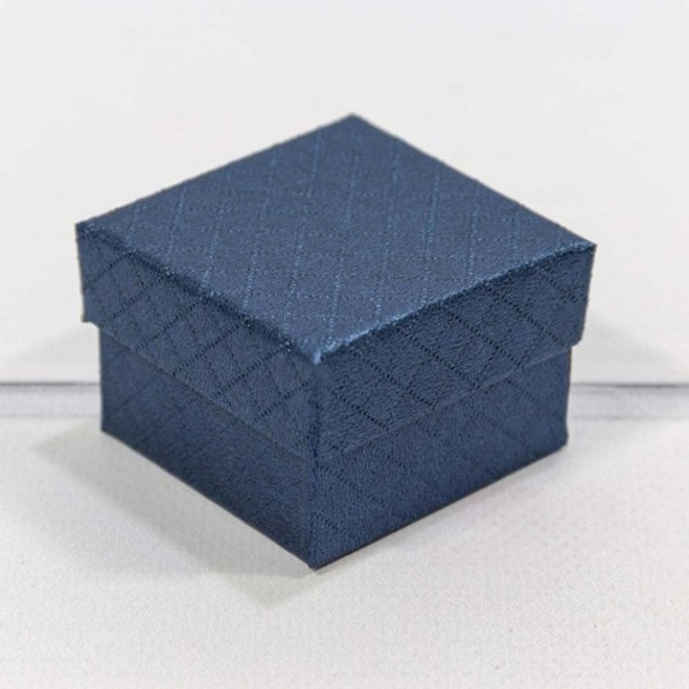 Коробка Ювелирная 5.5х5.5х3.5 см "Ромбики" (Синий)