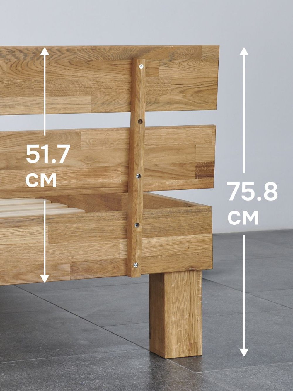 Кровать 160х200, Дубовая Классика, двуспальная, массив дуба на ножках в стиле лофт, Dipriz