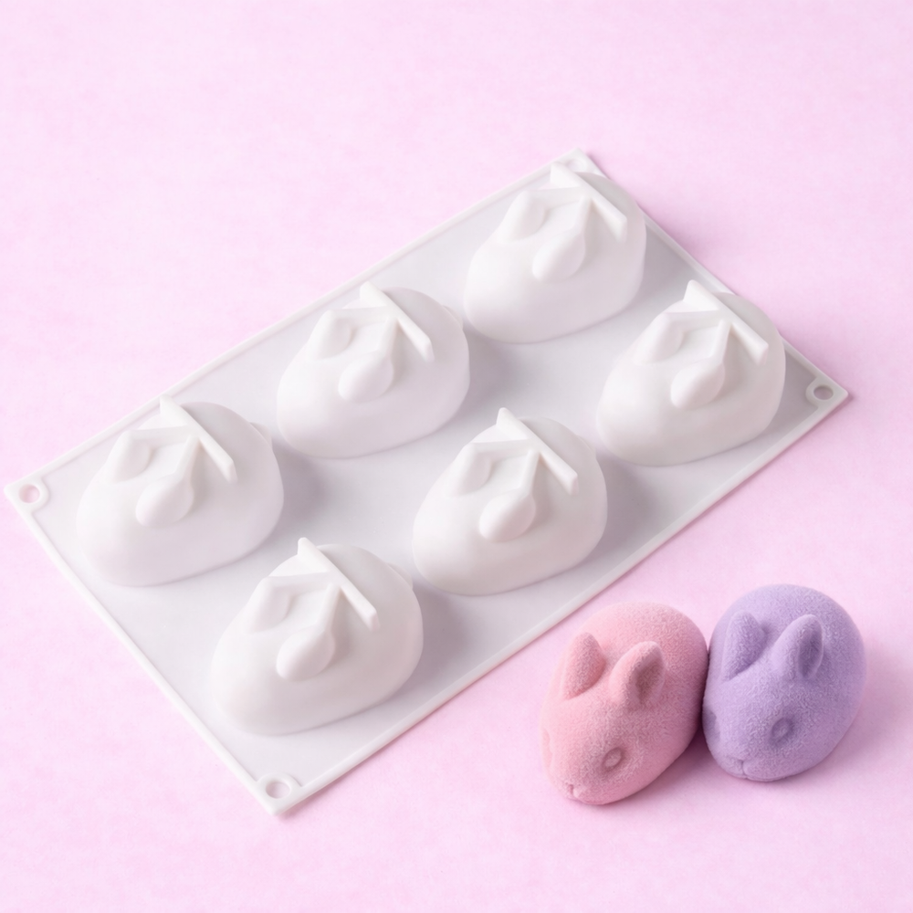 Форма для муссовых десертов Кролик 6 ячеек