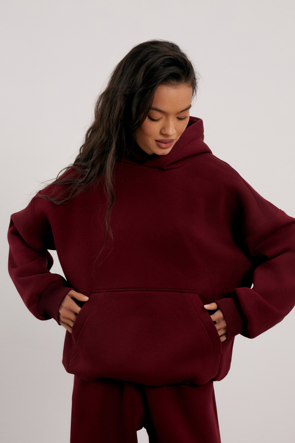 Худи 02 с начесом, бордовое