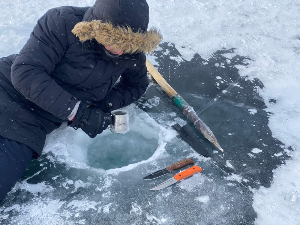 Туристический нож Baikal D2 StoneWash Kydex, G10 Orange