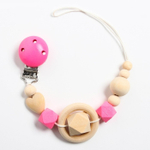 Держатель для пустышки "Сердечко", дерев., цвет розовый 4155485