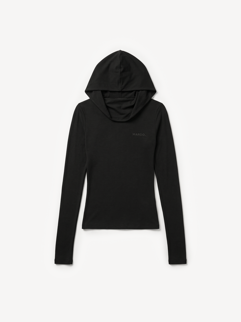 Black hooded longsleeve