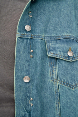 Джинсовая куртка женская зеленая JEANS RELAXED JACKET GREEN