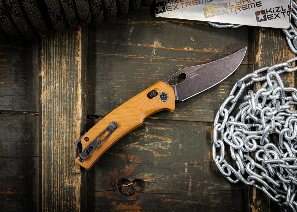 Складной нож SRM 9201-GW BlackWash сталь D2 рукоять Tan G10