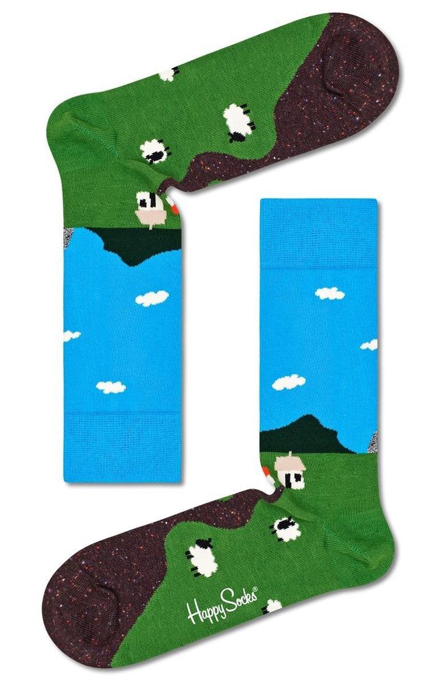 Носки унисекс Little House On The Moorland Sock (Размер: 25) (Цвет: голубой с зеленым)